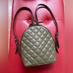 Fiorelli olive green faux leather backpack